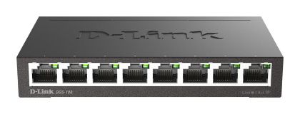 Comutator D-Link DGS-108/E, 8 porturi, 10/100/1000, Gigabit, carcasă metalică