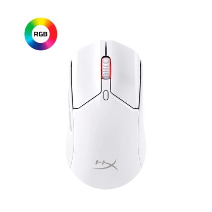 Mouse pentru jocuri HyperX Pulsefire Haste 2, wireless, RGB, USB, alb