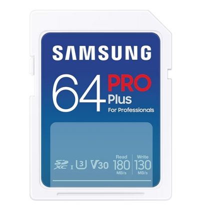 Memory Samsung 64GB SD Card PRO Plus, UHS-I, Read 180MB/s - Write 130MB/s