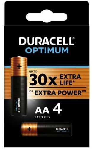 Baterie alcalina DURACELL OPTIMUM LR6 /4 buc. în blister/ 1.5V