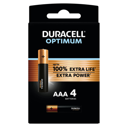 Baterie alcalina DURACELL OPTIMUM MX2400 LR03 AAA /4 buc. în blister/ 1,5V