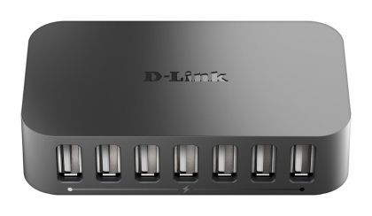 Hub USB D-Link DUB-H7/E, alimentat, 7 porturi, USB 2.0, negru