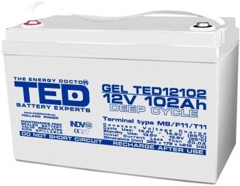 Baterie plumb-gel TED ELECTRIC, 12V, 102Ah, 330/ 173/ 220 mm AGM, Pentru sisteme solare