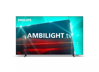 Philips TV 55OLED718/12, 55" UHD 4K OLED 120Hz Ultra-low lag, 3840x2160, DVB-T/T2/T2-HD/C/S/S2, Ambilight, HDR10+, Google TV, Dolby Vision, Atmos, P5 Perfect/ Al, 99%DCI/P3, 16GB, BT 5.0, HDMI 2.1, VRR, USB, Cl+, 802.11ac, Lan, G-Sync, Free Sync, 40