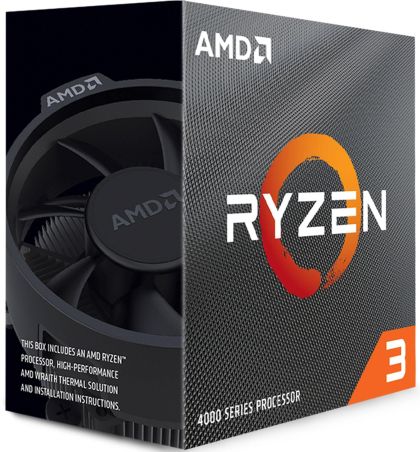 Procesor AMD Ryzen 3 4100, soclu AM4, 4 nuclee, 8 fire, 3,8 GHz (până la 4,0 GHz), 6 MB Cache, 65 W, BOX