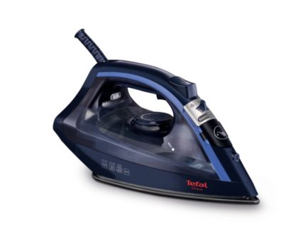 Iron Tefal FV1713E0, Virtuo dress blue, 2000W - 0 - 24 g/min - 0 - 90g/min - Manual setting - Non stick soleplate - Ergonimic steam trigger - water tank 200mL - anti drip - power cord length 1.9M - eco mode