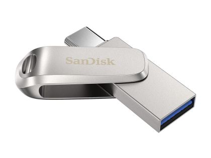 Stick de memorie USB SanDisk Ultra Dual Drive Luxe, 512 GB, USB 3.1 Gen 1, USB-C, argintiu