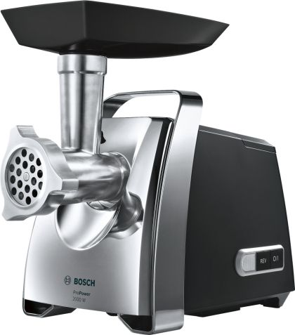 Meat mincer Bosch MFW67440, Meat mincer, ProPower, 700 W - 2000W, Discs: 3 / 4,8 / 8 mm, Sausage attachment, Kebbe attachment, Out: 3.5kg/min, Black