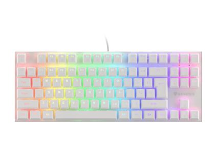 Keyboard Genesis Gaming Keyboard Thor 303 TKL White RGB Backlight US Layout Brown Switch