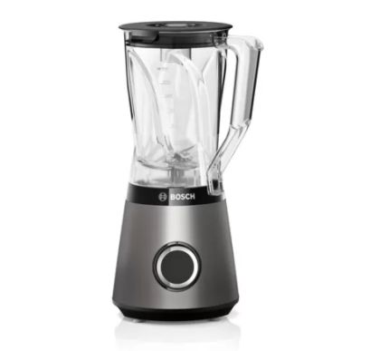 Blender Bosch MMB6141S, Blender VitaPower, 1200 W, blender Tritan 1,5l, Două setări de viteză și funcție de impuls, Lame din oțel inoxidabil ProEdge fabricate în Solingen, Argintiu