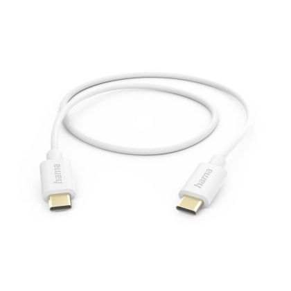HAMA Cablu de încărcare/date USB Type-C - USB Type-C, 1,0 m, alb