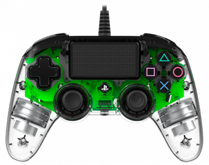 Gamepad cu fir Nacon Controler compact iluminat cu fir Verde, verde