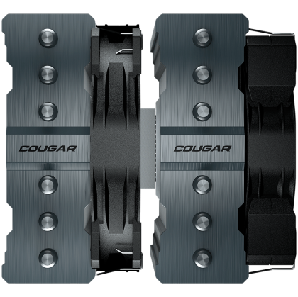 COUGAR Forza 135, țeavă de căldură de 6 mm, bază din cupru placată cu nichel, 1x ventilator MHP120, 1x ventilator MHP140-A, șurubelniță inclusă, capace elegante pentru țevi, 128x140x160mm, Intel LGA 115X/1366/12002/617/1200/617 AM /FM2/FM1/AM3+/AM3/AM2+/A