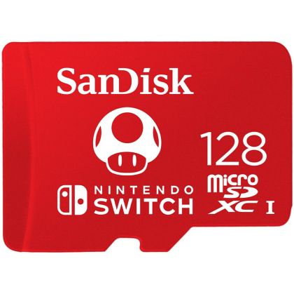 Card microSDXC SanDisk pentru Nintendo Switch 128 GB, până la 100 MB/s citire, scriere 60 MB/s, U3, C10, A1, UHS-1, EAN: 619659171520