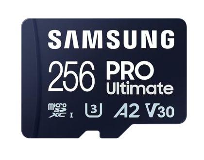 Memorie Samsung 256 GB micro SD Card PRO Ultimate cu adaptor, UHS-I, citire 200 MB/s - scriere 130 MB/s, U3, V30, A2