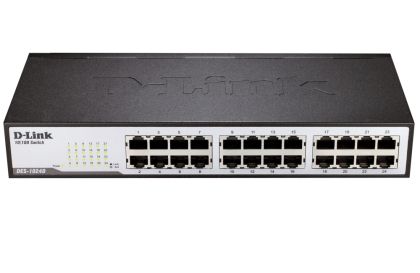 Switch D-Link 24 porturi 10/100Mbps Fast Ethernet Switch negestionat, montabil în rack