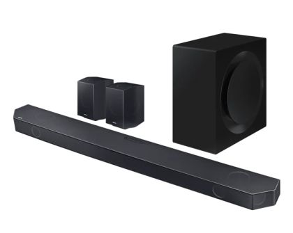 Sistem audio Samsung HW-Q990C Soundbar 656 wați 11.1.4 canale, Dolby Atmos wireless, Q-Symphony, SpaceFit Sound+, negru