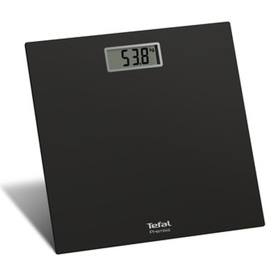 Scale Tefal PP1400V0, Premiss Black, glass platform (30x30x2cm), 150kg /100 g, display (65x28mm), 1 battery CR 2032