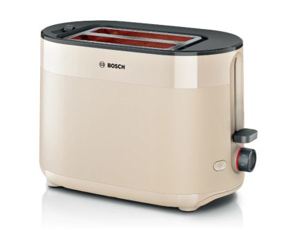 Toaster Bosch TAT2M127, MyMoment Compact toaster, 950 W, Auto power off, Defrost and reheat setting, Integrated warming grid, High lift, Cream