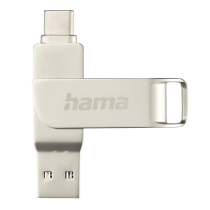 Memorie flash HAMA „C-Rotate Pro”, USB-C 3.1/3.0, 256 GB, 100 MB/s, argintiu