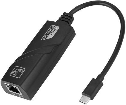 Adaptor de rețea Estillo 10/100/1000 Mbps, USB-C 3.1 la RJ45, negru