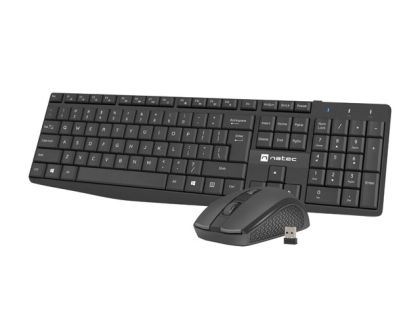 Set Natec Tastatură 2 în 1 Black Squid + Mouse Wireless Layout SUA