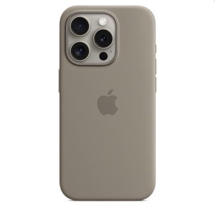 Husa Husa din silicon Apple iPhone 15 Pro cu MagSafe - Argila