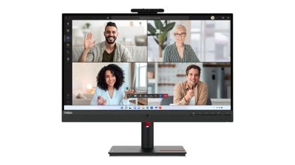 Monitor Lenovo ThinkVision T27hv-30 27" IPS, WLED, 16:9, 2560x1440, 4ms, 1000:1, 75Hz, cameră 5MP IR&RGB, difuzoare 5Wx2, USB-C, HDMI, DP, RJ45, Tilt, Swivel, Pivot, Swivel Reglați standul