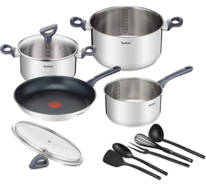 Set of pans and pots Tefal G713SB45, DAILY COOK Set 11 pcs (Saucepan 16 w/o lid, stewpot 20/24+lids, frypan 28, 5 tools)