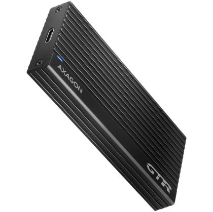 Cutia externă superrapidă AXAGON EEM2-GTR THIN RIB cu interfață USB 3.2 Gen 2 este proiectată pentru discuri SSD M.2 NVMe (PCI-Express). Conectorul USB-C cu două fețe de pe cutie împreună cu cablul USB-C -> USB-C furnizat permite o conexiune fiabilă.