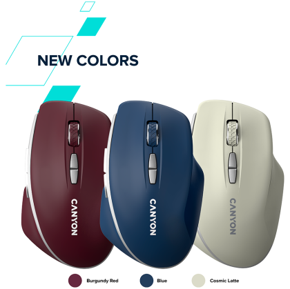 CANYON MW-21, 2.4 GHz Wireless mouse, with 7 buttons, DPI 800/1200/1600, Battery: AAA*2pcs, Dark gray72*117*41mm 0.075kg