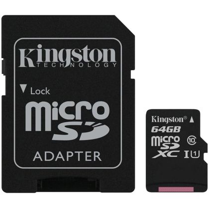 Card Kingston 64GB micSDXC Canvas Select Plus 100R A1 C10 + ADP, EAN: 740617298697