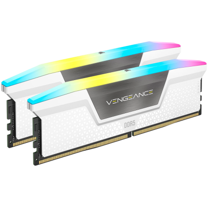 Corsair DDR5, 6000MT/s 32GB 2x16GB DIMM, Unbuffered, 36-44-44-96, Std PMIC, XMP 3.0, VENGEANCE RGB DDR5, 1.4V, alb