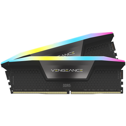 Corsair DDR5, 6000 MT/s 32 GB 2x16 GB DIMM, fără tampon, 36-44-44-96, PMIC standard, XMP 3.0, VENGEANCE RGB DDR5, PCB negru, 1,4 V