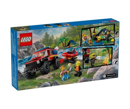 LEGO City - Camion de pompieri 4x4 cu barca de salvare - 60412