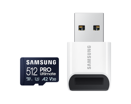 Card de memorie Samsung PRO Ultimate, microSDXC, UHS-I, 512 GB, Adaptor, cititor USB