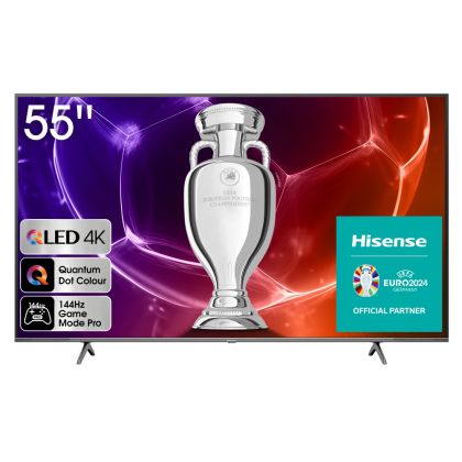 Hisense 55" E7KQ Pro TV, 4K Ultra HD 3840x2160, QLED, Quantum Dot, 120Hz, HDR 10+ adaptive, HLG, Dolby Vision, DTS Virtual X, Smart TV, WiFi 5GHz, WiFi Direct, BT, Anyview Cast, 3xHDMI, 2xUSB , LAN, CI+, DVB-T2/C/S2, Black