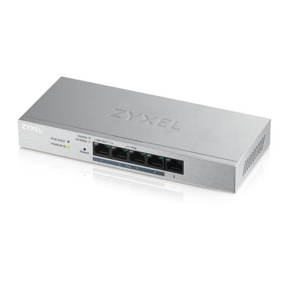 Switch ZyXEL GS1200-5HPv2, 5 Port Gigabit PoE+ webmanaged Switch, 4x PoE, 60Watt