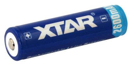 Rechargeable Battery XTAR 18650  for torches with protection, 2600mAh, Li-ion