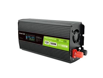 Inverter 12/220 V  DC/AC 500W/1000W INVGC12P500LCD  LCD  Pure sine wave GREEN CELL