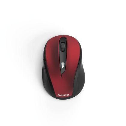 Mouse optic fără fir HAMA MW-400, USB, 1200/1600/800 dpi, roșu/negru