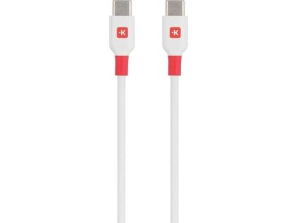 Кабел Skross, USB-C - USB-C мъжко, USB 2.0, 1.2м, Бял