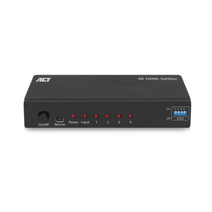 Splitter HDMI ACT AC7831, 1 intrare 4 iesiri., 4K, Negru