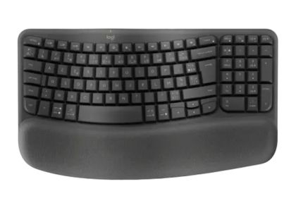 Tastatură Tastatură ergonomică fără fir Logitech Wave Keys - GRAPHITE - US INT`L - 2.4GHZ/BT - N/A - INTNL-973 - UNIVERSAL