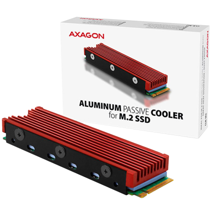 AXAGON CLR-M2 pasiv - SSD M.2, SSD de 80 mm, corp ALU, plăcuțe termice din silicon