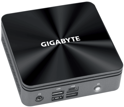 Computer desktop Gigabyte Brix BRi5H-10210, Intel Core i5-10210U, 2 x SO-DIMM DDR4, SSD NVMe, USB-C, WF+BT, negru
