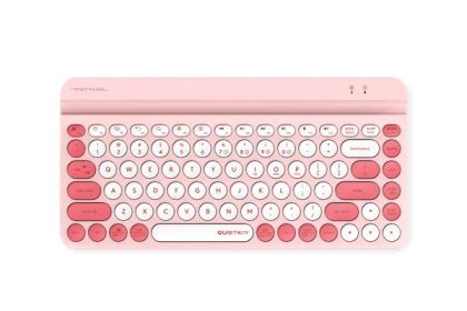 Tastatură fără fir A4tech Fstyler FBK30, Bluetooth, 2.4G, suport pentru telefon, chirilic, roz