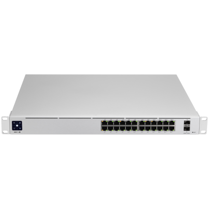 Comutator configurabil Ubiquiti USW-Pro-24-POE-EU Gigabit Layer2 și Layer3 cu auto-detecție 802.3at PoE+ și 802.3bt PoE++