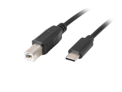 Cable Lanberg USB-C (M) -> USB-B (M) 2.0 ferrite cable 1.8m, black