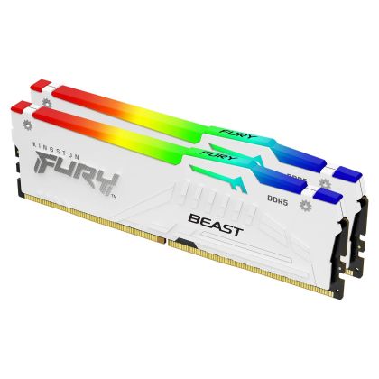 Memorie Kingston FURY Beast White RGB 32GB (2x16GB) DDR5 6000MHz CL30 KF560C30BWEAK2-32 - XMP